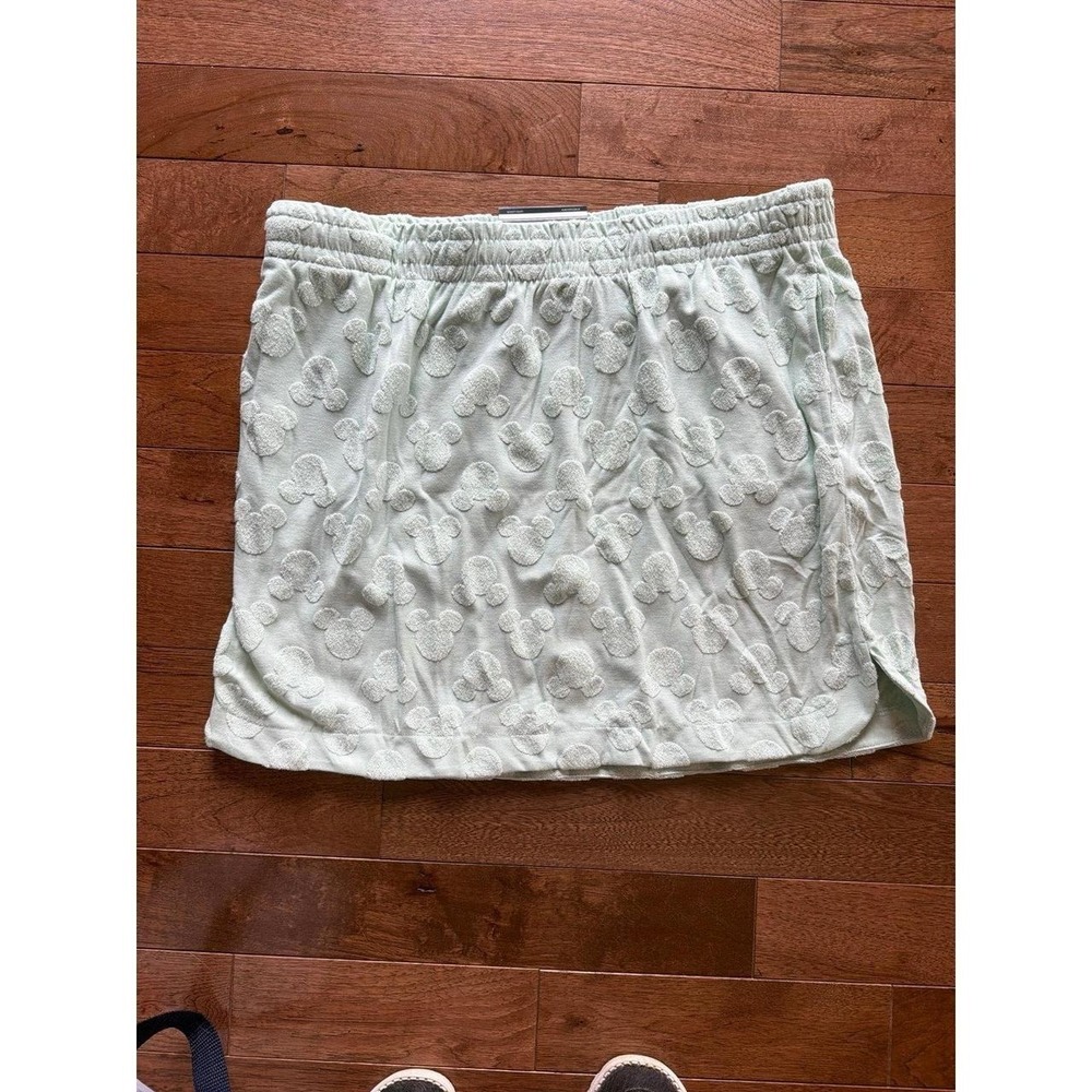 NWT Disney Mickey Mouse Terrycloth Teal Mini Skort Size Large